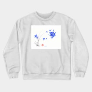 "Soft Flowers" Sumie watercolor painting Crewneck Sweatshirt